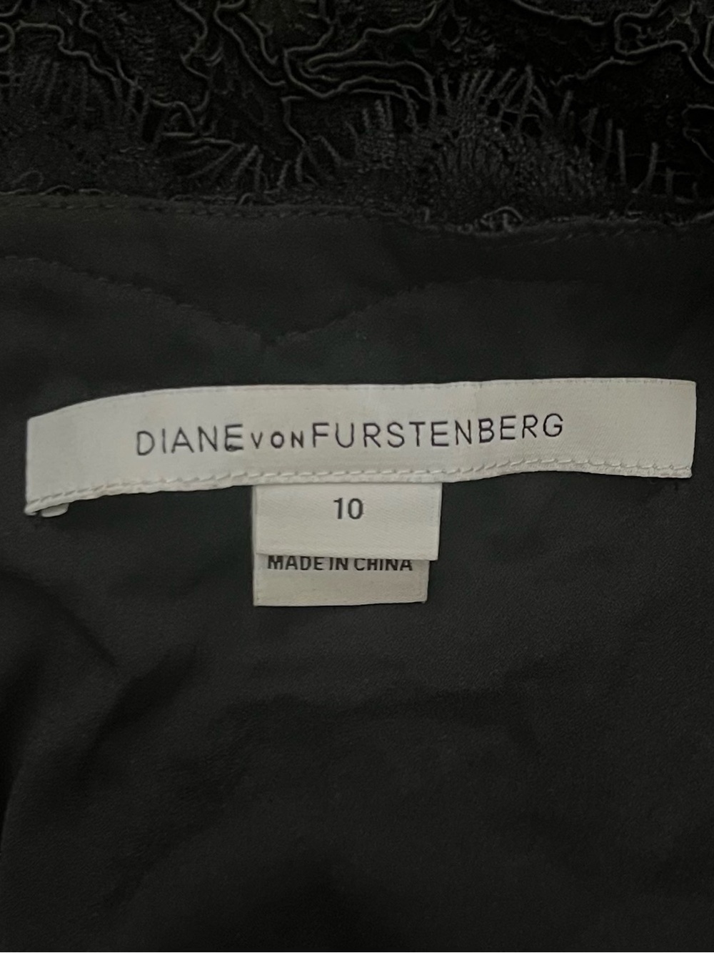 DVF Diane von Furstenberg Kendra Black Lace Jumpsuit Size 10 Party Luxury - Picture 11 of 15